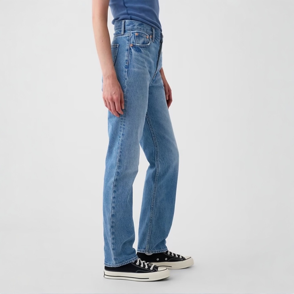 GAP High Rise Rigid 90s Slim Straight Jeans NWT 27/4 Long - Picture 3 of 9